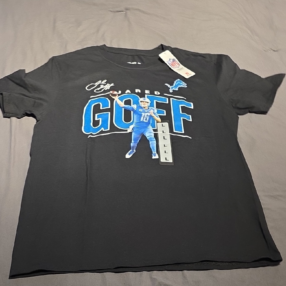 Black Graphic Tee with Blue Accents
